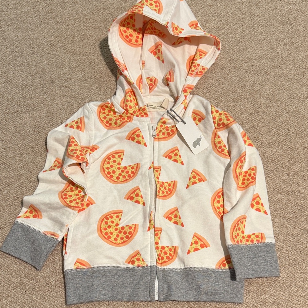 Monica + Andy Pizza Print Toddler Hoodie